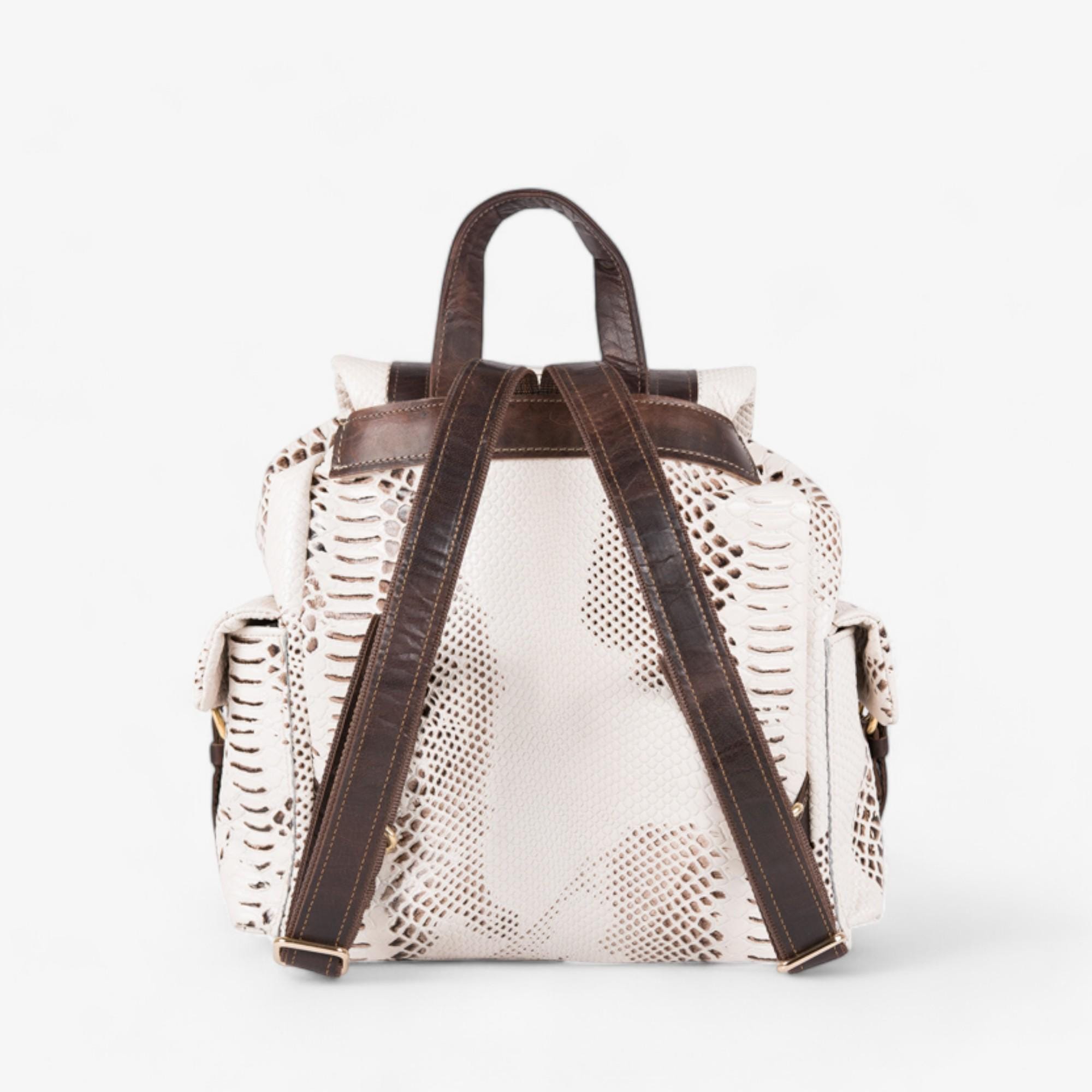 White Leather Backpack 