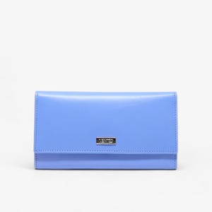 Carteira de couro RFID azul elegante para maior segurança