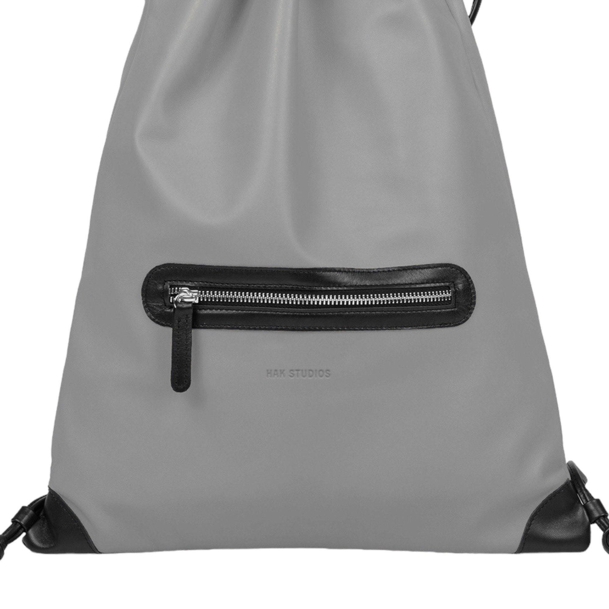 Sleek Gray Elegant Compact Faux Leather Finish Backpack Alcantara Backpack - Space Grey - Alcanside main image 3