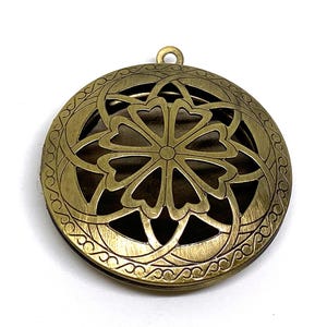 Bronze Heart Aromatherapy Diffuser Locket | Essential Oil Pendant | Hinged Necklace Charm