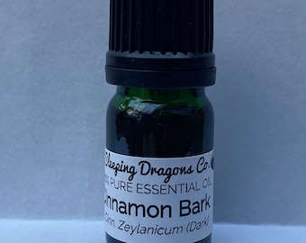 Cinnamon Bark Dark Essential Oil, distilled, 5mls In Glass with Euro dropper, 100% Pure Essential Oils, Undiluted, High Quality, Therapeutic