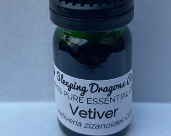 Vetiver Essential Oil, CO2 extracted, 5mls In Glass with Euro dropper, 100% Pure Essential Oils, Undiluted, High Quality, Therapeutic Aroma