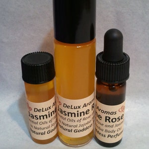 deLux Aromas, Jasmine Rose Aromatherapy Perfume Oil, Goddess Quality Natural Perfume, Phthalate Free image 1