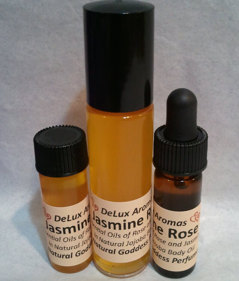 deLux Aromas, Jasmine Rose Aromatherapy Perfume Oil, Goddess Quality Natural Perfume, Phthalate Free image 1