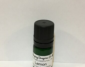 Lemon Essential Oil, 5mls In Glass with Eurodropper, 100% Pure Essential Oil, Undiluted, Therapeutic, Natural, Practical Healing