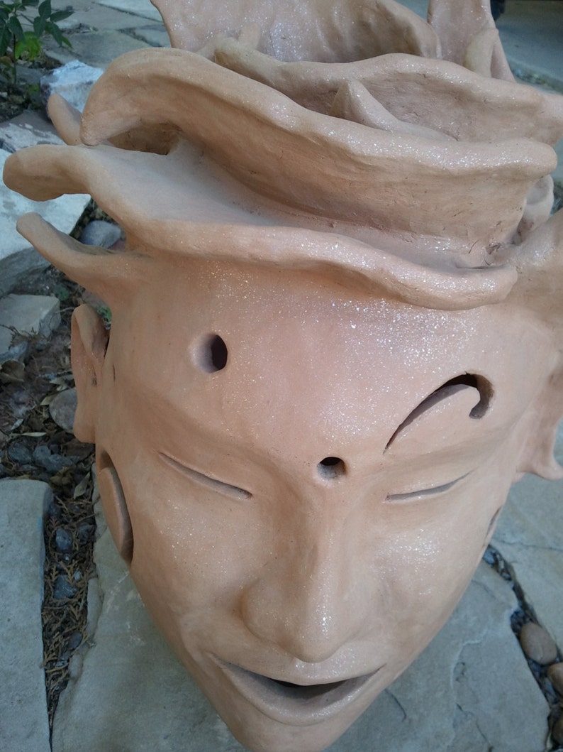 AQuestion ARose Hand Built Ceramic Head Sculpture image 4