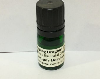 Juniper Berry Essential Oil, 5mls In Glass with Eurodropper, 100% Pure Essential Oil, Undiluted, Therapeutic Grade, All Natural, Pure