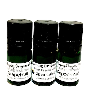 Fresh Mint and Citrus Trio — Peppermint, Spearmint, Grapefruit | 5ml each