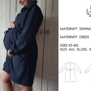 Maternity dress PDF sewing pattern/PDF Dress pregnancy pattern sewing/PDF maternity, pregnancy dress