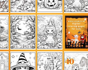 Dibujos para colorear de Halloween para niños / Imprimibles sin miedo (Descarga digital)