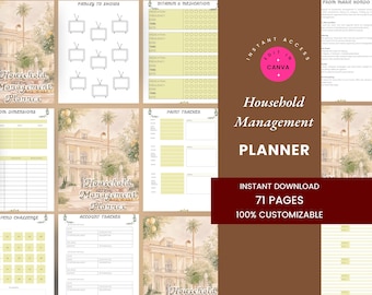 Printable Household Planner: Home Management Binder (Digital Download)