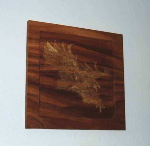 Intricate Eagle Carving In Hawaiian Koa Wood 15070 Etsy