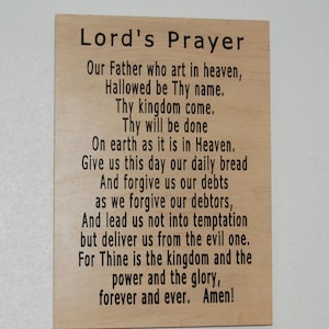 The Lord&#39;s Prayer - Words to the Lords Prayer - Hand Painted Wooden Plaque - 24135