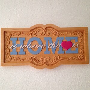 HOME is where the heart is- Hand painted wood plaque- 18019