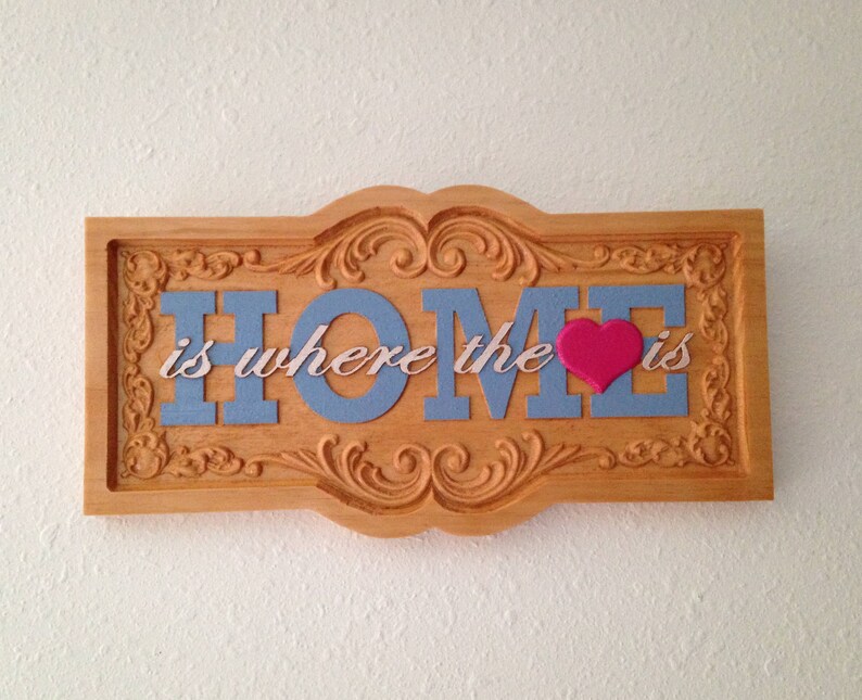 Home Is Where The Heart Is Hand Painted Wood Plaque Etsy