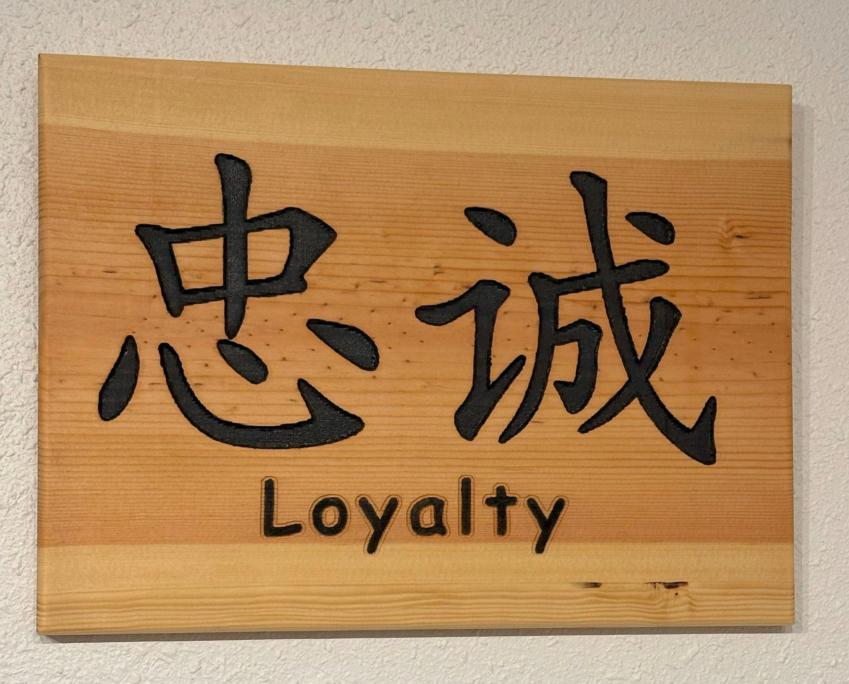 Loyalty and the Chinese Symbol for Loyalty - Hand Painted