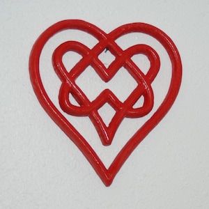 Carved Hearts - Love - Valentine - hand painted wood carved hearts - 12004