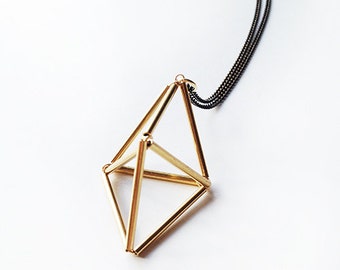 Unisex Necklace, Geometric Necklace, modern brass necklace, Mens Jewellery, brass necklace, minimalist jewerly