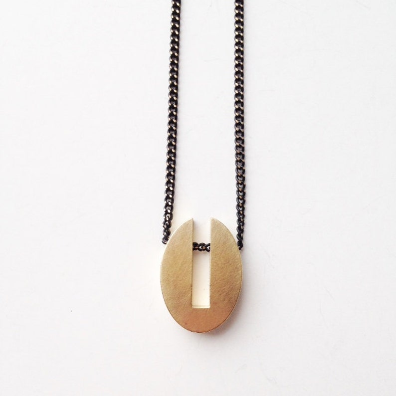 Geometric necklace Minimalist Jewellery contemporary jewellery mens jewerly modern jewerly simple jewelry brass Necklace