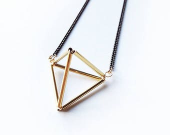 triangle geometric necklace, Unisex Necklace, Geometric Necklace, mens jewerly, minimalist jewerly
