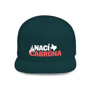 Flat Bill Snapback Cap NACÍ CABRÓNA Embroidered Mexican Flag Colors South Texas Puro Orgullo Mexicano, Hat, Baseball Cap, Brimmed Snapback,