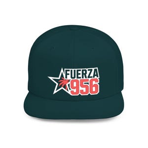 Flat Bill Snapback Hat - FUERZA 956 Star Palm Tree Red Embroidered Cap, South Texas Mexican Heritage Gift, Valley Pride Baseball Hat,