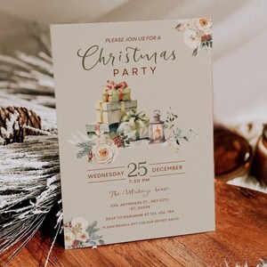 Christmas Party Invitation, Christmas Party Template, Christmas Party Printable, Holiday Party Invitation, Party Invite, Christmas Invite