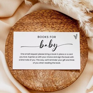 Modern Minimalist Baby Shower Card, Books for Baby Card, Book Request Insert, Modern Baby Shower, Baby Shower Template, Editable Template