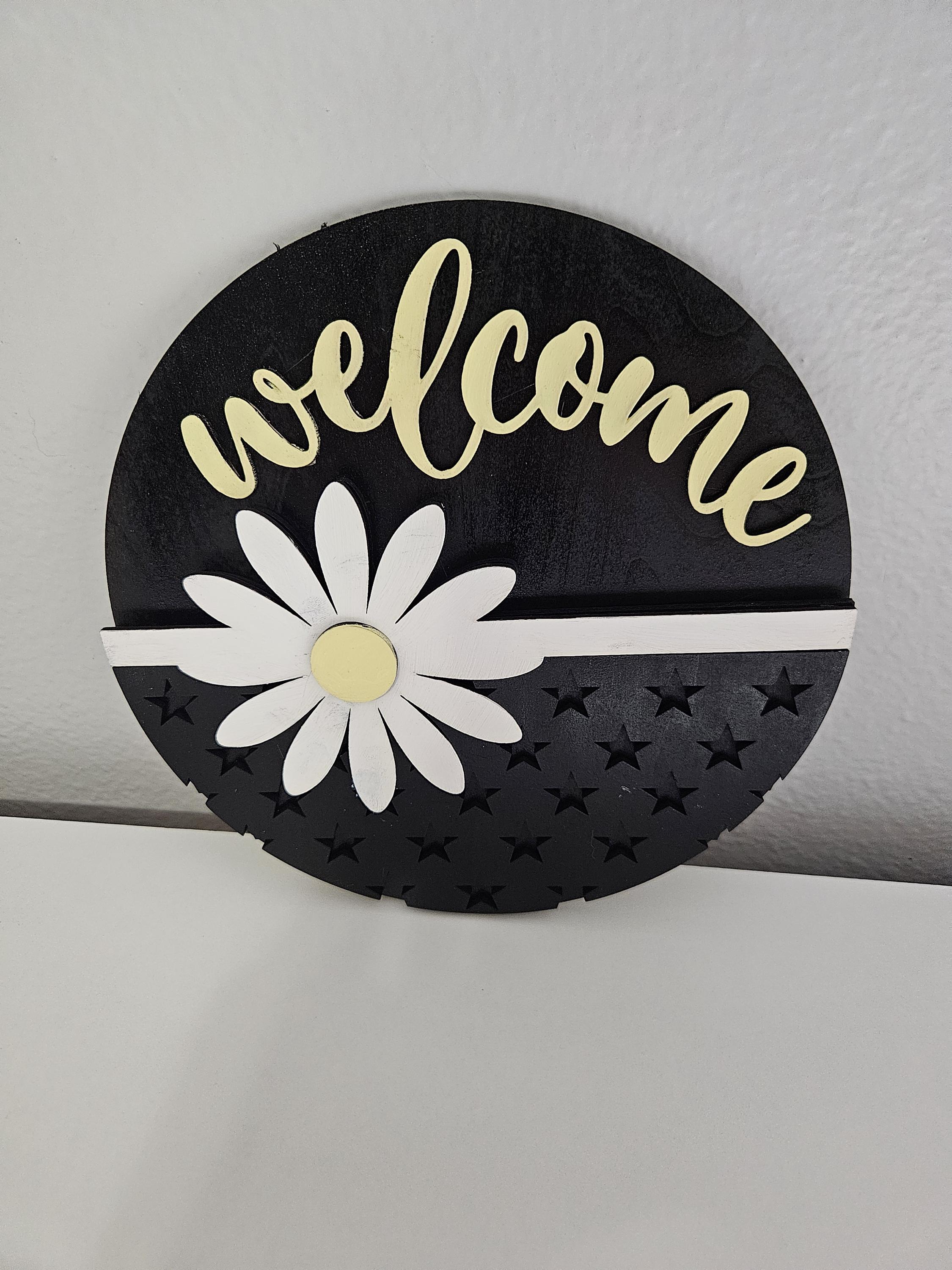 Welcome Daisy Door Sign - Etsy