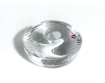 Vintage Iittala glass candle holder by Tapio Wirkkala (1980)