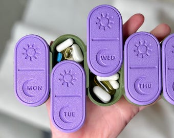 7-Day Pill Organizer | Travel Vitamin Case, AM/PM
