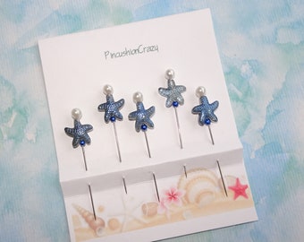 Starfish Counting Pins for Cross Stitch - Sea Star Pins - Decorative Sewing Pins - Gift for Quilter, Stitcher - Retreat Gift Exchange