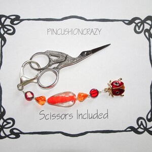 Scissor Fob - Purse Charm - Retreat Gift - Gift for Sewer Quilter - Stork Scissors Included - Sewing Notions - Girlfriend Gift