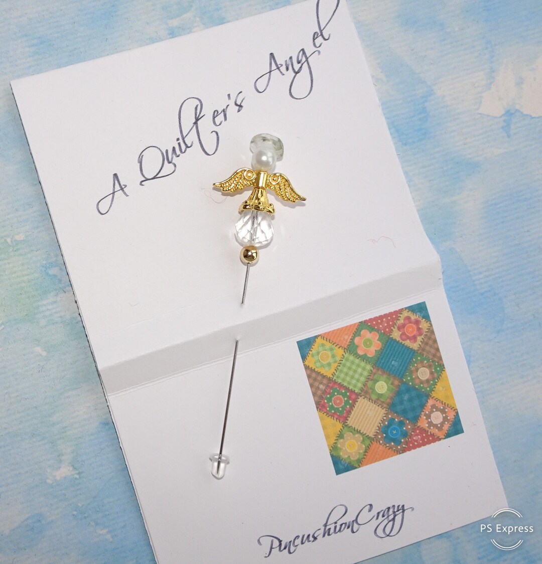 Quilters Angel Goldtone Crystal Angel Pin for Quilters, Sewers ...