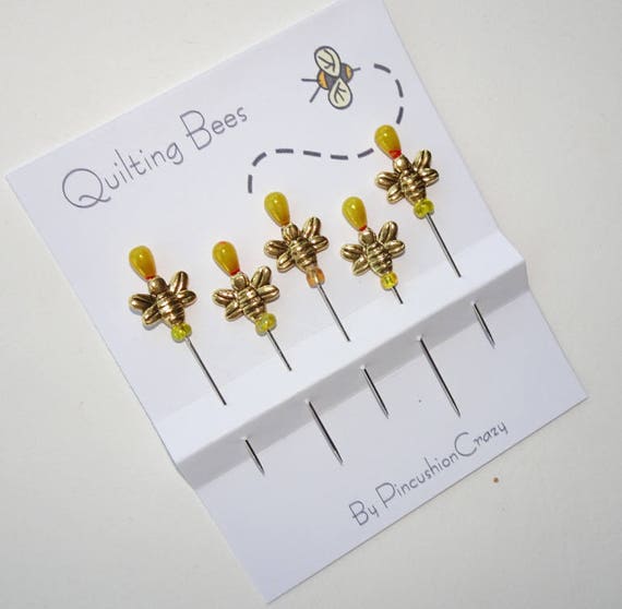 Quilting Bees Sewing Pins Decorative Sewing Pins Sewing Accessory Bee  Lovers Honey Bee Stick Pins Dress up Your Pincushion 