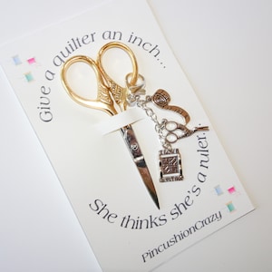 Embroidery Scissors with removable fob - Gift for Quilter - Sewing Gift - Gift Exchange  for Quilter’s Guild - Stocking Stuffer