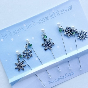 Snowflake Sewing Pins: Winter Quilter Gift Exchange