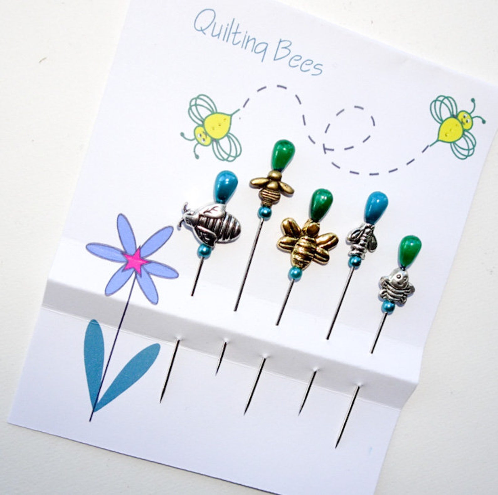 Decorative Bee Pins Quilting Bees Pincushion Pins Etsy