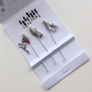 Sewing Themed Stick Pins Quilting Pins Scrapbooking Pins Cardmaking Pins Gift for Sewers Textile Themed Pins Special Packaging image 1