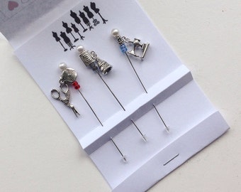 Nähen Themen Stick Pins - Quilten Pins - Scrapbooking Pins - Cardmaking Pins - Geschenk für Kanalisation - Textil Themen Pins - spezielle Verpackung