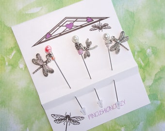 Dragonfly pins for cross stitch