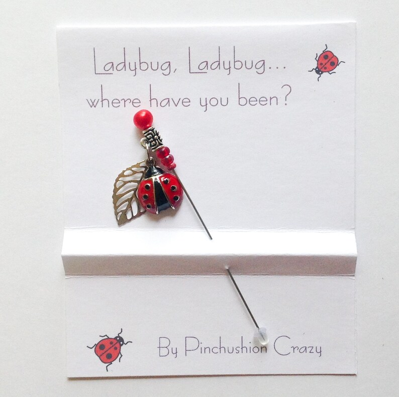 Ladybug Stick Pin Lapel Pin Dress up your Pincushion Etsy