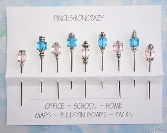 Fancy Office & School Pins - Office Bling Gift Exchange - Heavy Duty Pins for Tack Board or    Notice Board