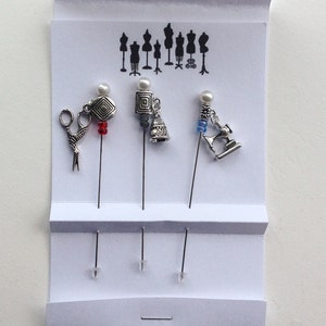 Sewing Themed Stick Pins Quilting Pins Scrapbooking Pins Cardmaking Pins Gift for Sewers Textile Themed Pins Special Packaging image 2