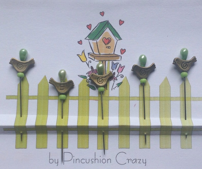 Little Bird Decorative Pins Novelty Pins Scrapbook Pins Embellishments for Cardmaking Quilter Gift Pincushion Pins Sewer Gift image 2