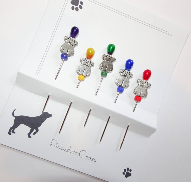 Decorative Dog Pins Doggie Pins Fancy Beaded Pins Sewing Etsy