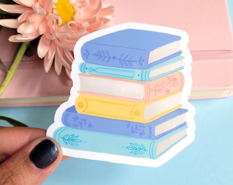 Book Stack Sticker, Book Lover Gift