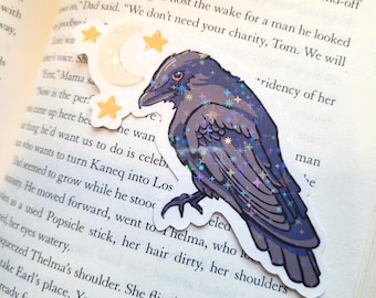 Halloween Raven Sticker: Holographic Star Lamination