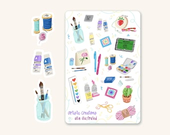 Artistic Creations Sticker Sheet, arts and crafts stickers, Bullet Journal, Planner Stickers