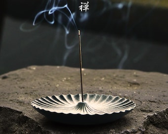 Incense Holder: Fuji Mountain Ceramic Burner, Japanese Zen Pottery Incense Stand